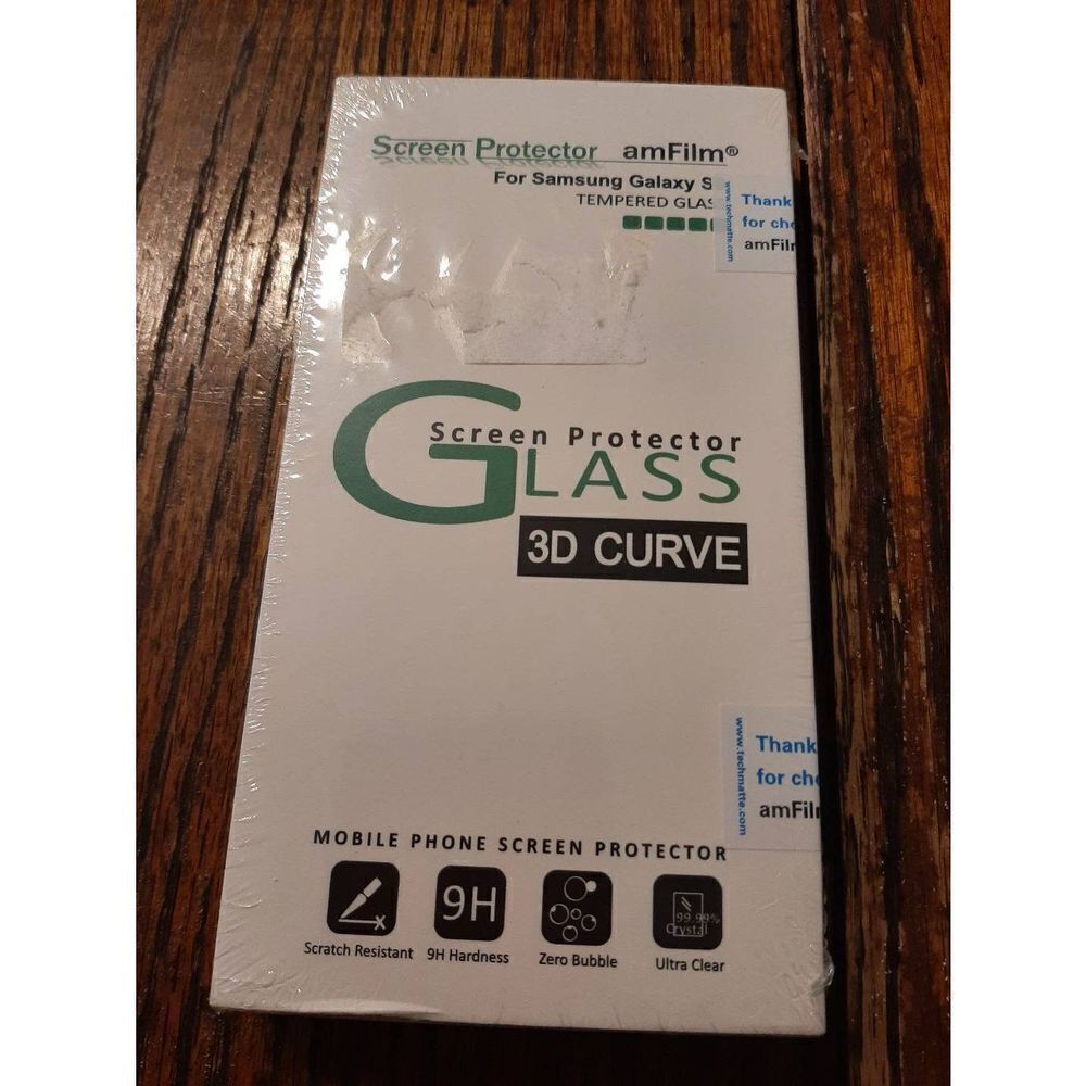 New amFilm Tempered Glass 3D Curve Screen Protector Samsung Galaxy S9 NWT